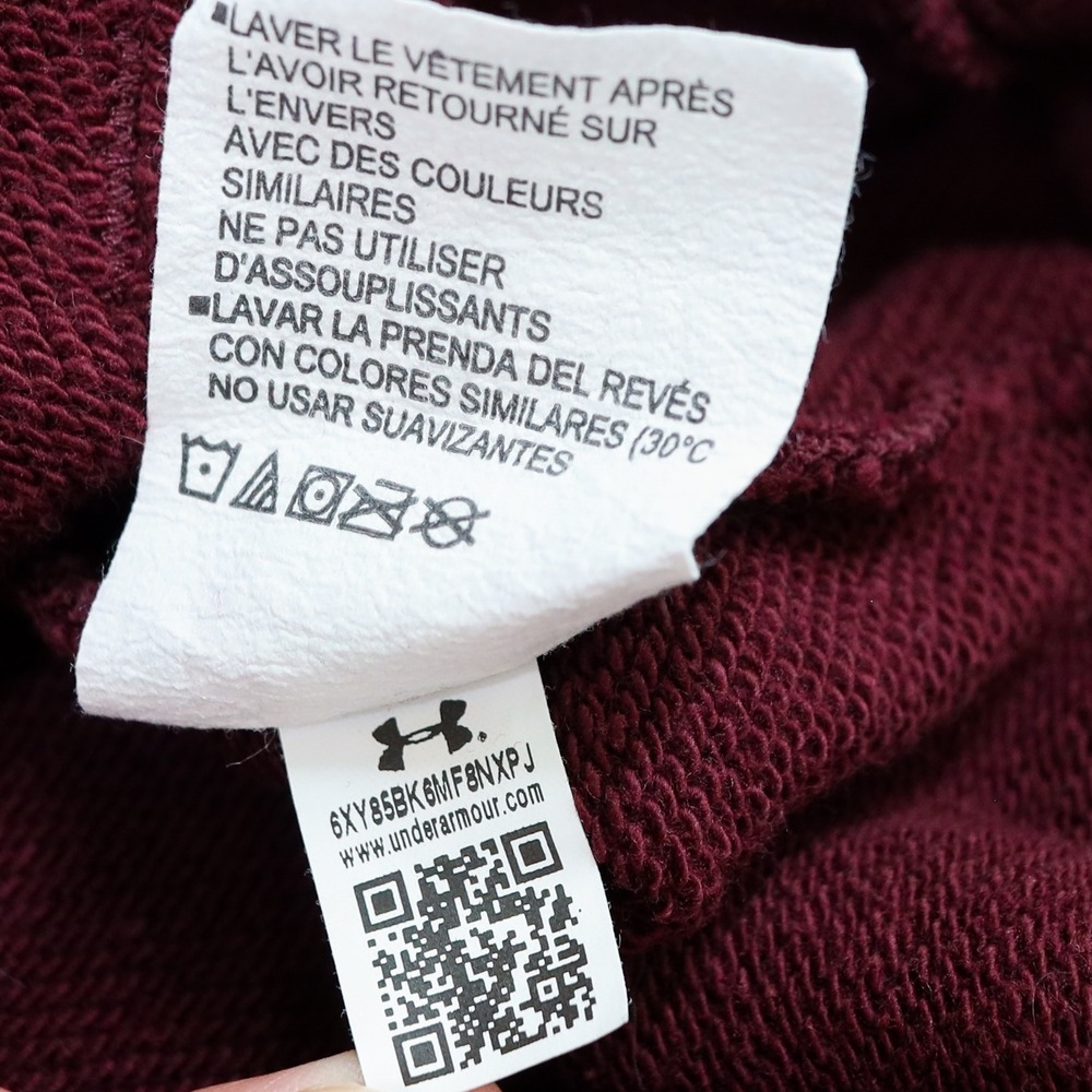 Under Armour Project Rock SS Sweatshirt Mens L Maroon Iron Paradise Barbell Club - Picture 8 of 11